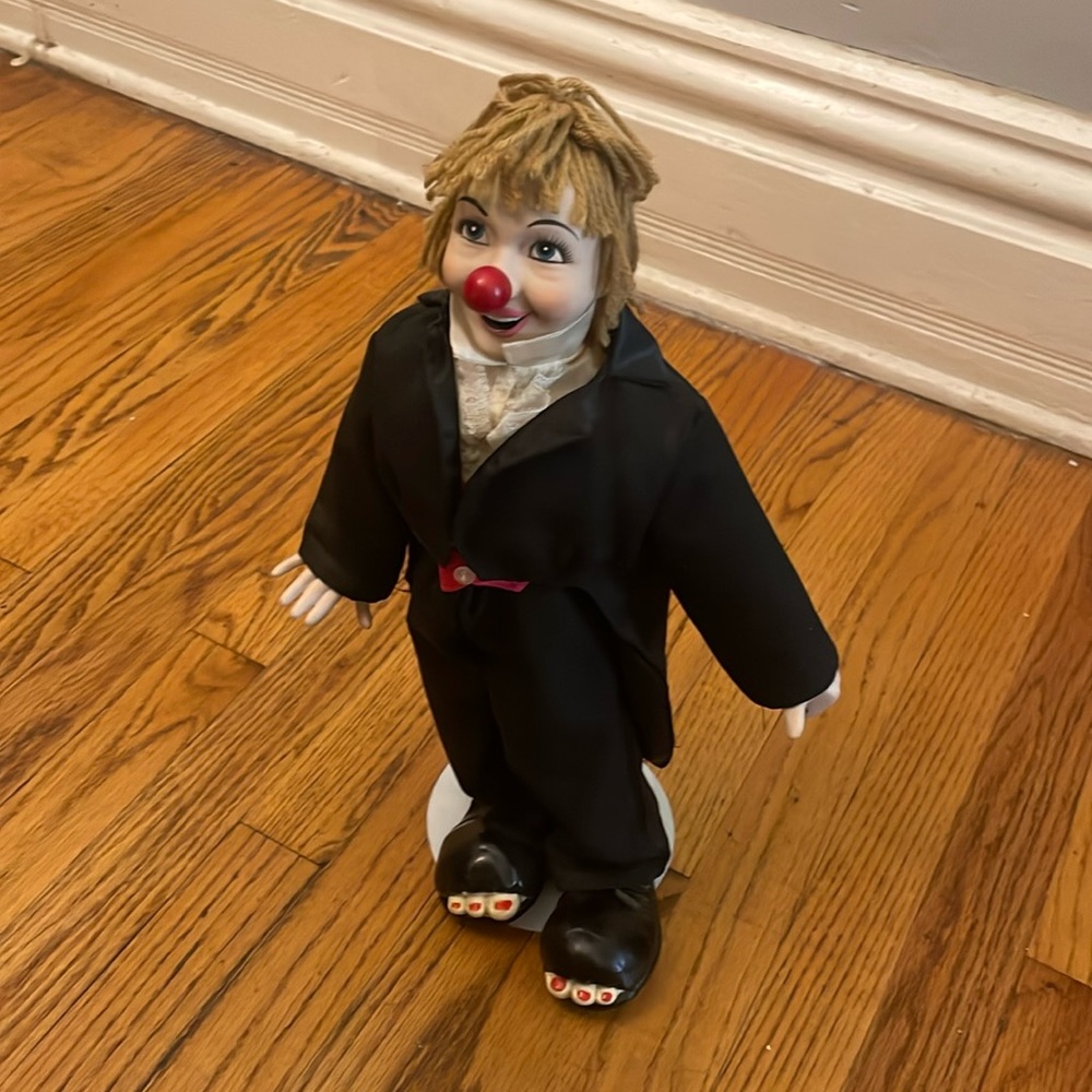Liza clown doll in tuxedo